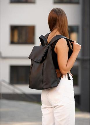 Рюкзак большой большой женский кожа эко черный 727108001