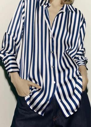 Zara рубашка атласная