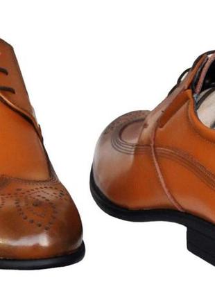 Размеры 40, 41, 42, 43, 44, 45 туфли броги мужские из натуральной кожи, коричневые...