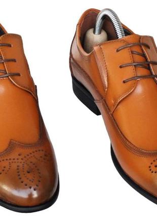 Размеры 40, 41, 42, 43, 44, 45 туфли броги мужские из натуральной кожи, коричневые...