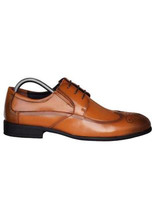 Размеры 40, 41, 42, 43, 44, 45 туфли броги мужские из натуральной кожи, коричневые...