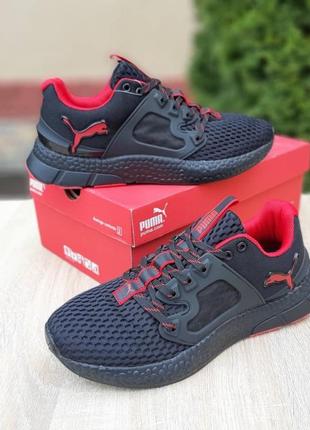 Кросівки puma чорні з червоним червоний знак