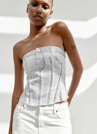 Чудовий топ zara корсет джинсовий