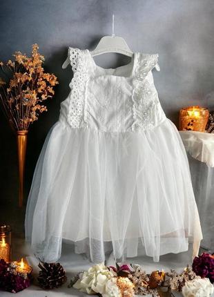 Стильное праздничное нарядное платье с фатином для девочки