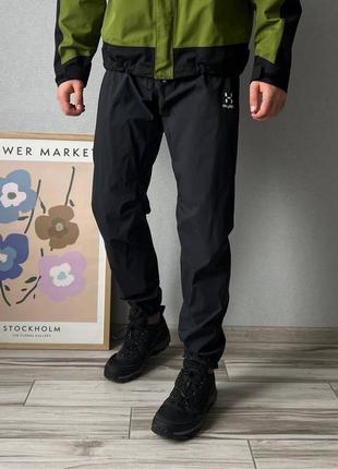 Мужские треккинговые мембранные водостойкие брюки gore tex haglofs хаглофс на утяжках