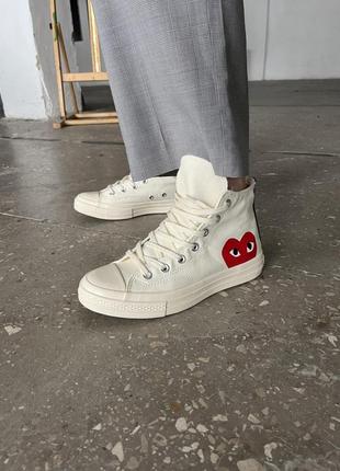 Converse x comme des garçons play milk/white 44