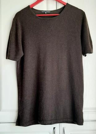 Джемпер l xl 48 50 кофта футболка свитер пуловер g.c.fontana  коричневый шоколадный короткие рукава