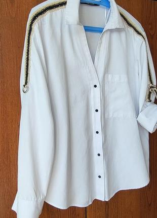 Zara xs,s, рубашка белая