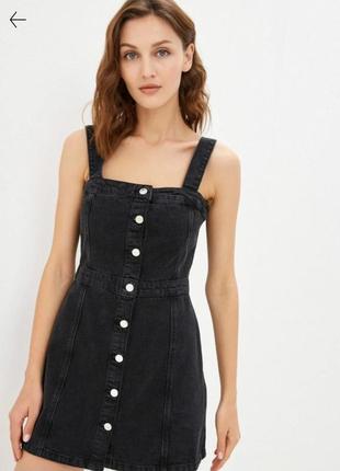 Сіре джинсове плаття на ґудзиках goldi джинсовий сарафан-сарафончик сукня