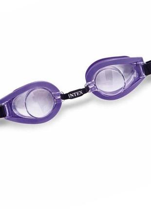 Дитячі окуляри для плавання intex 55602, розмір s (3+), обхват голови ≈ 48-52 см, фіолетові