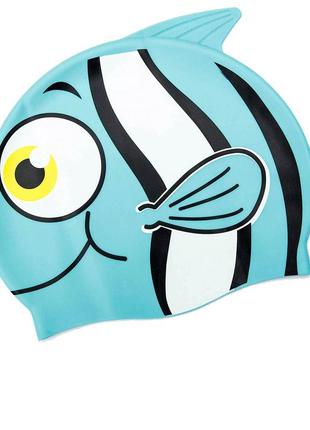 Шапочка для плавання bestway 26025 «рибка», розмір s, (3+), обхват голови ≈ 48-52 см, (21 х 17, 5 см),