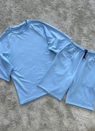 Летний комплект футболка + шорты качество высокое, стильно смотрится повседневно, удобен в носке