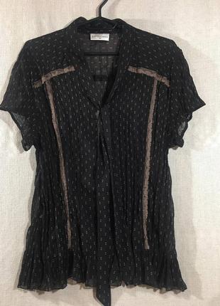 Невесомая полупрозрачная блуза с бантом бохо