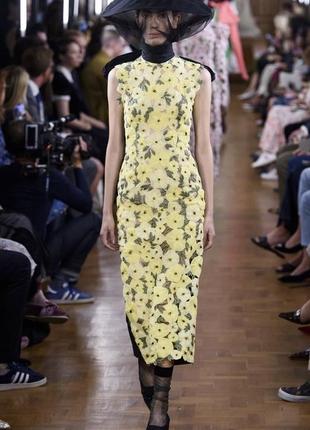 Шелковое миди платье erdem с вышивкой chanel christian dior