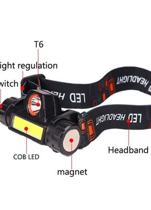 Налобный фонарь led headlight 18072 фото