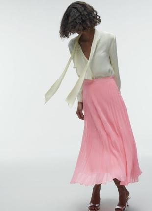 Плиссированная юбка миди zara