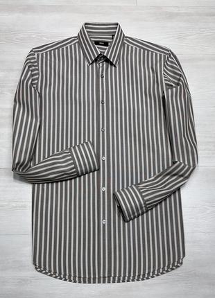 Luxury hugo boss брендовая мужская кэжуал рубашка полоса премиум