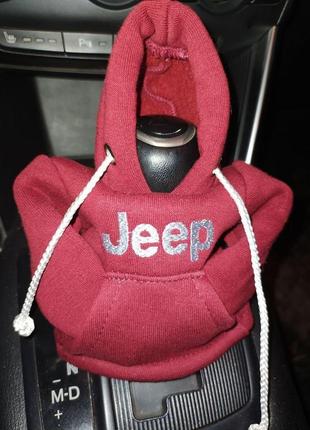 Чехол кофта худи аксессуар на кпп car hoodie jeep джип бордовый подарок автомобилисту 100701 фото