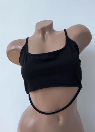 🔥знижка до 23.06🔥топ трикотажний з бавовни на бретелях топ хлопковый черный asos