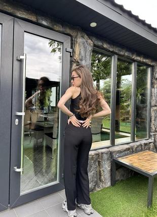 Штаны с белой вставкой🖤