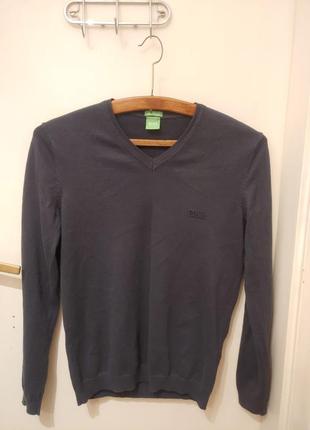 Чоловічий стильний кашеміровий светр з v-подібним вирізом від hugo boss. розмір: m.