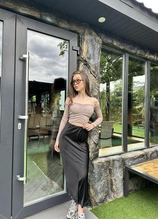 Трендовая шелковая юбка🖤