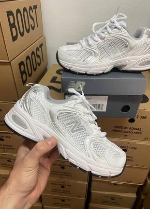 Женские кроссовки белые new balance 530 white silver v2, кроссовки белые