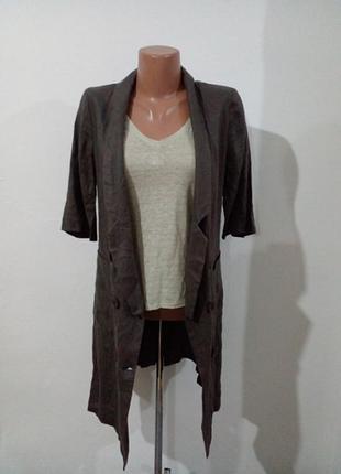 Длинный льняной жакет yi dian