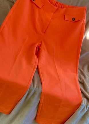 Неоновые 🧡кислотные, оранжевые брюки, штаны батал, большого размера 30