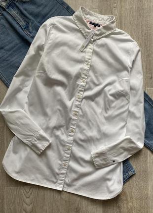 Tommy hilfiger белая женская рубашка, базовая белая рубашка, блузка, блуза