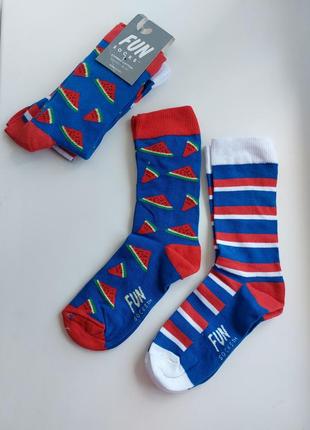 Комплект брендові високі шкарпетки 2пари німеччина fun socks