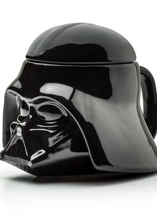 Кухоль чашка келих з кришкою star wars дарт вейдер star wars 3d (чорна) кераміка