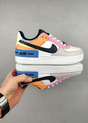 Кроссовки женские подростковые jordan nike air force 1 shadow multicolored