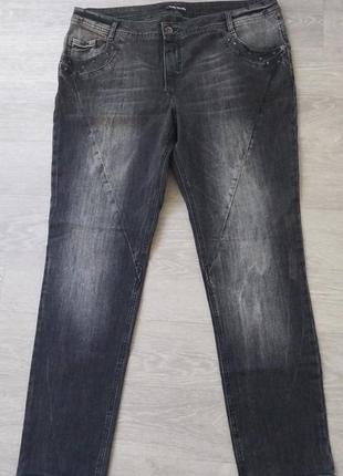 Брендовые фирменные стрейчевые зауженные джинсы большой размер