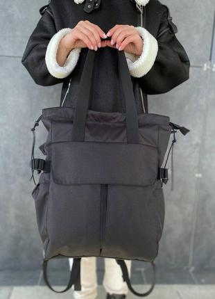 Женский рюкзак, сумка шоппер, черный, вместительный