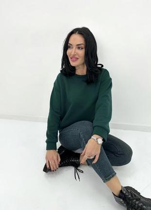 Жіночий теплий базовий світшот на флісі однотонний утеплений