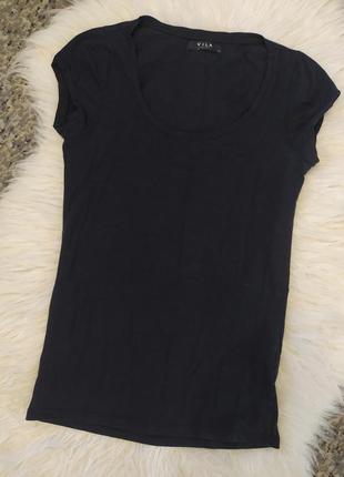 Женская базовая футболка черная, летняя одежда, размер s/m