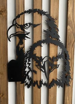 Настінний декор панно картина лофт із металу орел