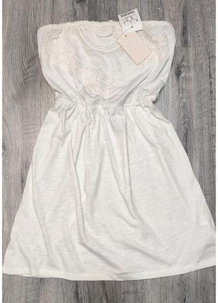 Фирменное белое платье сарафан мини стильная модная трендовая летняя повседневная