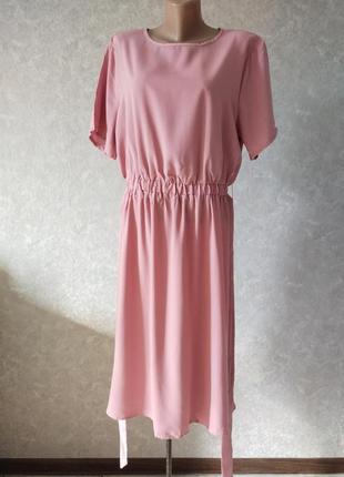 Сукня з паском рожевогоого кольору shein