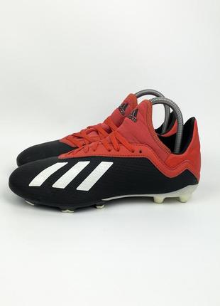Дитячі бутси adidas x 18.4 fxg jr bb9378 оригінал чорні червоні розмір 35.5 - 36