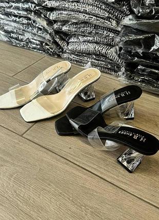 Прозорі шльопанці на прозорих крутезних підборах 7см🔥🔥🔥зручні, під будь-який образ