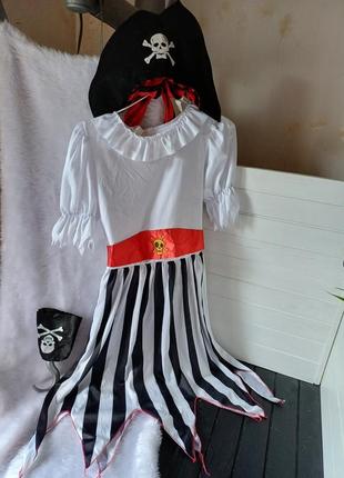 Карнавальне маскарадне плаття сукня наряд костюм піратка розбійниця 10-12 років