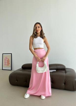 Женская атласная юбка макси в бельевом стиле, прямая длинная юбка, как шелковая, комбинация, однотонная, без принта, черная, синяя, коричневая, розовая