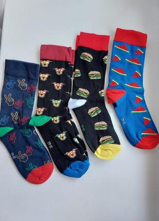 Комплект брендовые носки 4 пары ничевина fun socks
