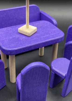 Кукольная мебель для детей ручная работа (фиолетовый цвет) мебель для кукольного домика3 фото