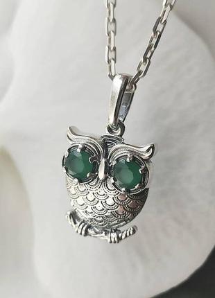 Срібний підвіс сова1 фото