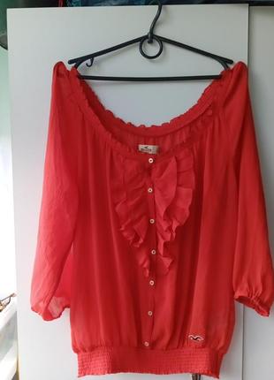 Блуза насыщенного цвета красного мака