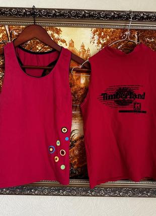 Набор з двух майка и футболка, цвет красный, маленький размер
