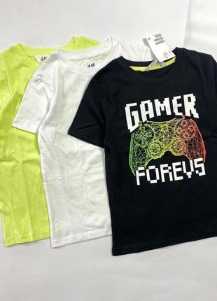 Новий набір 3 футболки 110-116см/5-6р h&m хлопчик